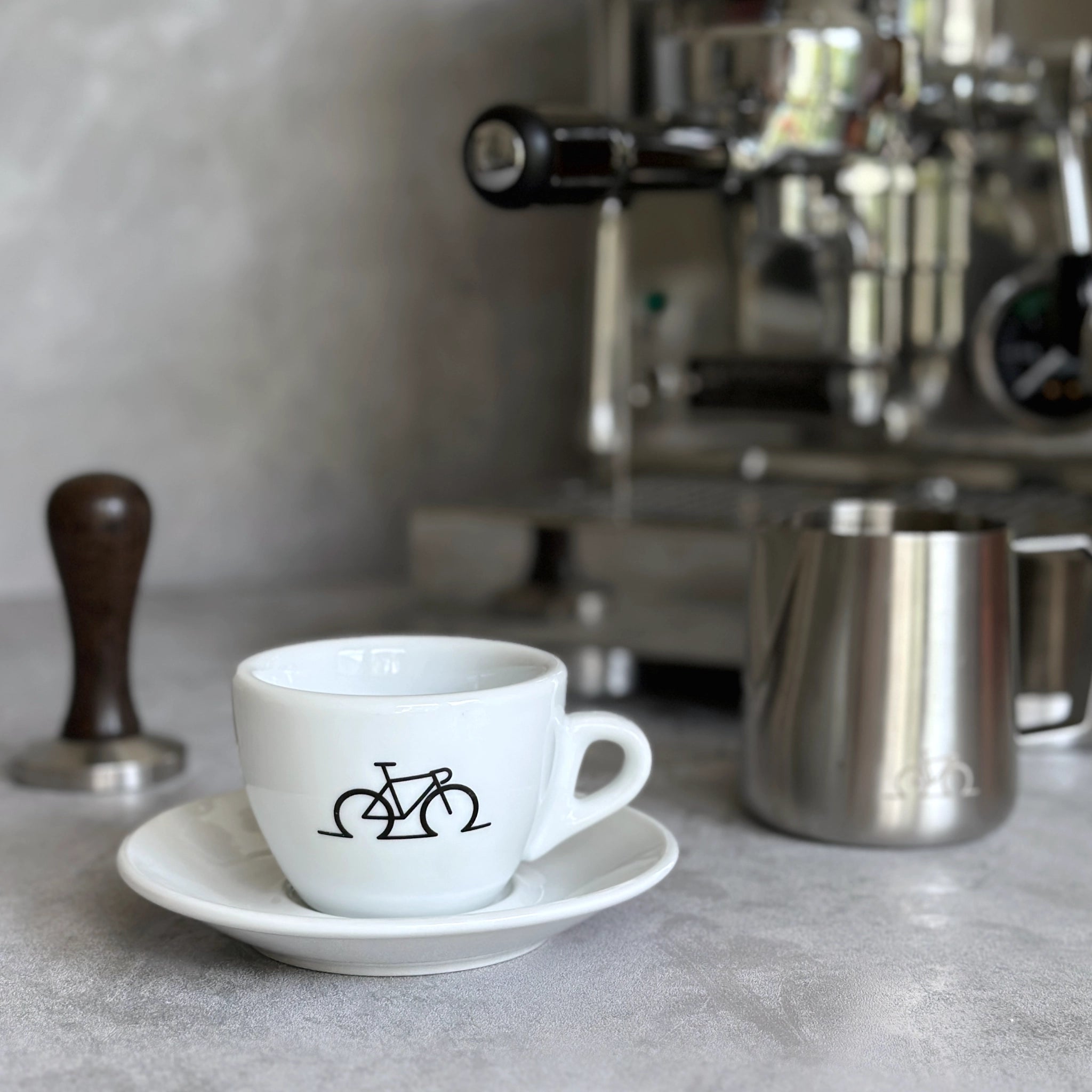 Cappuccino Tasse mit Rennrad-Motiv Bicycle