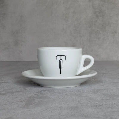 Cappuccino-Tasse mit Rennrad-Motiv Bike