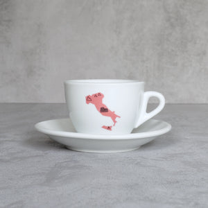 Cappuccino-Tasse Il Giro d'Italia mit italien-Print in rosa