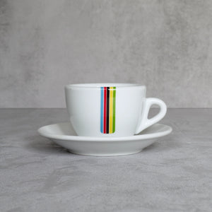 Cappuccino-Tasse mit Radsport-Print Rainbow-Streifen 