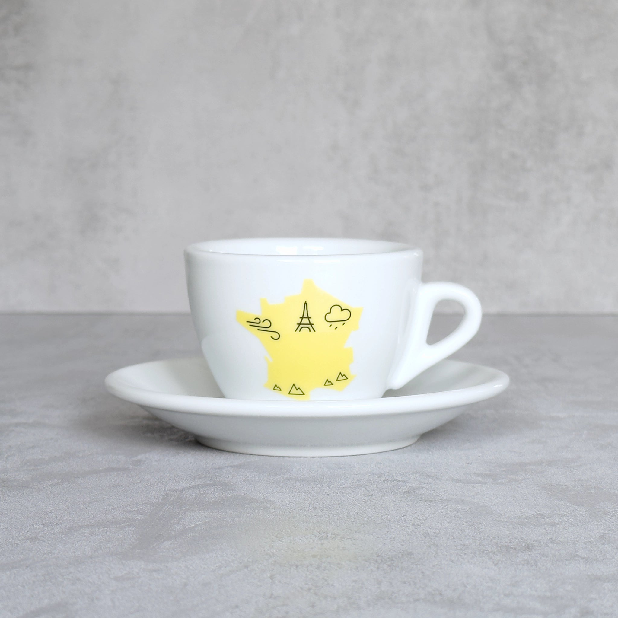 Cappuccino-Tasse Le Tour de France mit Frankreich-Print in gelb