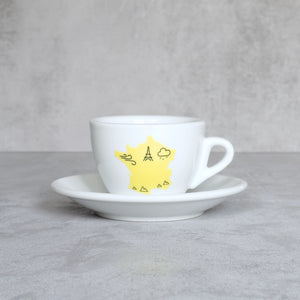 Cappuccino-Tasse Le Tour de France mit Frankreich-Print in gelb