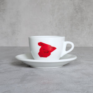 Cappuccino-Tasse La Vuelta a España mit Spanien-Print in rot