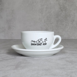 Cappuccino Grande Tasse mit Triathlon-Motiv 