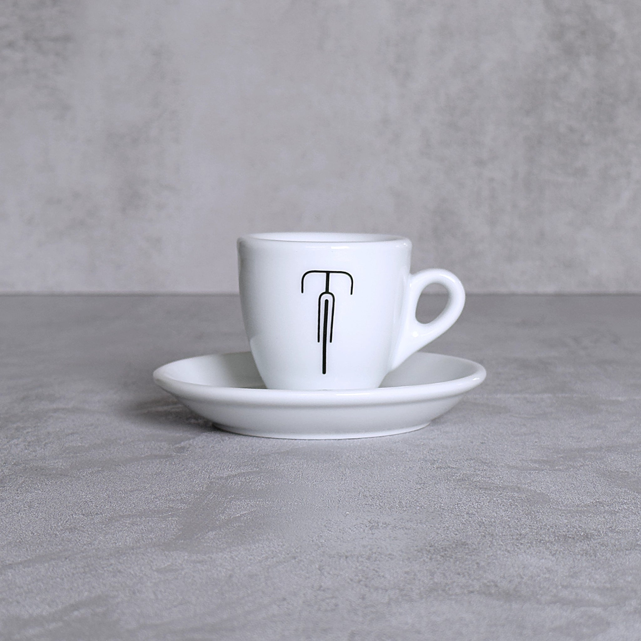 Espresso-Tasse mit Rennrad-Motiv