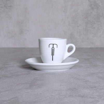 Espresso-Tasse mit Rennrad-Motiv