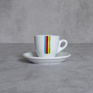 Espresso-Tasse mit Radsport-Print Rainbow-Streifen 