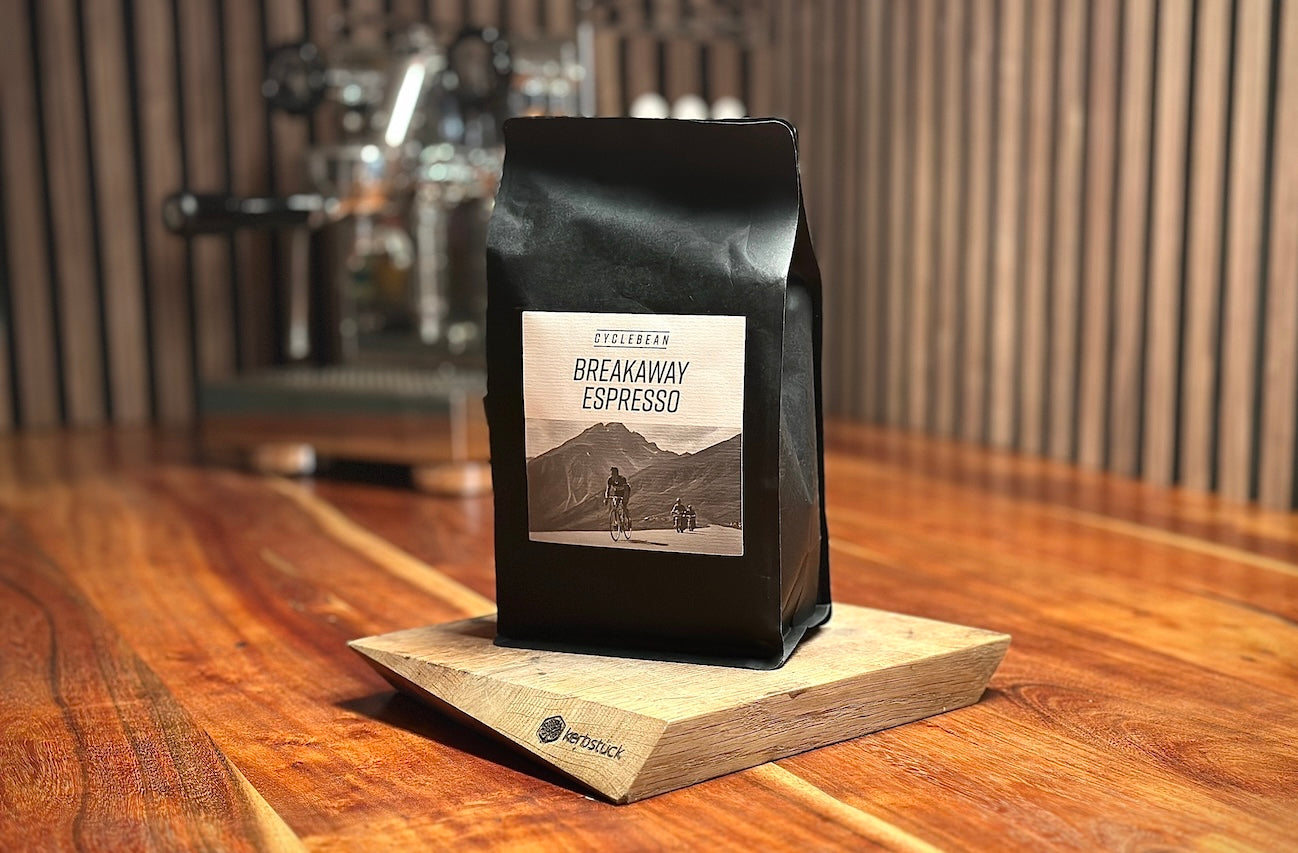 Eine Espresso-Packung mit Fahrrad-Motiv